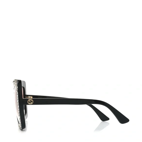 Gucci Black Crystal Retro Oversized Sunglasses Brand New Never Worn - Picture 14 of 16
